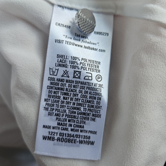 Ted Baker Robbee White Blouse Size 4 - Picture 13 of 14
